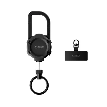 Atslēgu un tālruņa piekariņš ar izvelkamu trosi Tech-Protect ATH03 UrbanLoop, melns