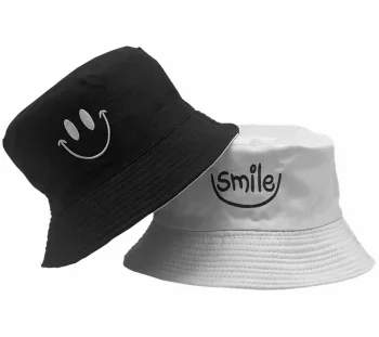 Divpusēja bucket hat cepure BQ46C, melna / balta