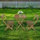 Acacia Wood Garden Bistro Set with Folding Table and 2 Chairs