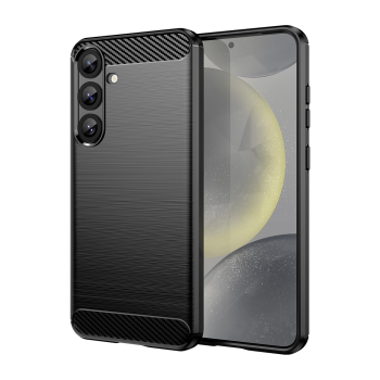 Samsung Galaxy S25+ Plus ( SM-S936 ) Carbon Flexible Cover TPU Case, Black | Telefona Maciņš Vāciņš Apvalks Bampers