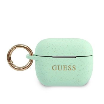 Guess чехол для AirPods Pro Silicone Glitter, зеленый