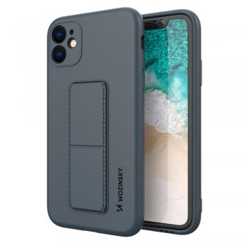 Apple Iphone 11 Pro 5.8" Wozinsky Flexible Silicone Kickstand Case Cover, Blue | Silikona Vāciņš Maciņš Apvalks...
