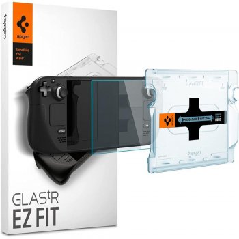Steam Deck Spigen "EZ FIT" Tempered Glass Screen Protector | Ekrāna Aizsargstikls ar Papildus Rāmi
