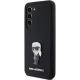 Karl Lagerfeld Samsung Galaxy S23 vāciņš Silicone Ikonik Metal Pin, melns