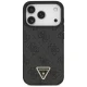 Чехол Guess для iPhone 17 Pro Leather 4G Triangle Strass MagSafe, черный