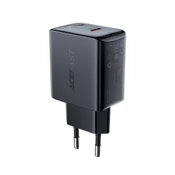 Acefast A1 ātrais tīkla lādētājs USB Type-C 20W Power Delivery, melns