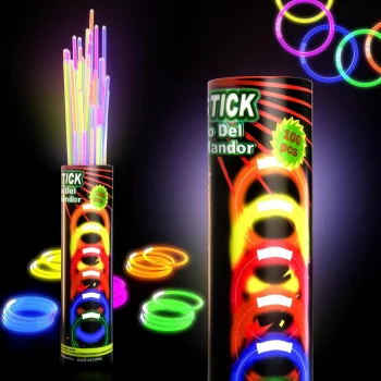 Luminiscējošas fluorescējošas aproces ar savienotājiem, 100 gab.