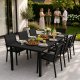 Multigarden dārza galds 180x90 cm 6-8 personām, Melns