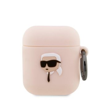 Karl Lagerfeld чехол для AirPods Silicone Karl's Head 3D Розовый
