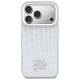 Karl Lagerfeld Croco KL Script Logo MagSafe vāciņš ar MagSafe iPhone 17 Pro tālrunim – sudraba krāsā | Phone...