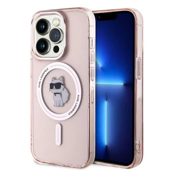 Karl Lagerfeld iPhone 14 Pro Max vāciņš IML Choupette MagSafe, rozā