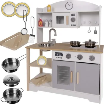 Kruzzel 21933 Bērnu Rotaļu Koka Virtuve | Kids Wooden Toy Kitchen