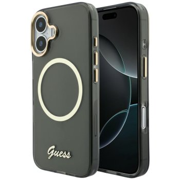 Guess IML Script Metal MagSafe MagCase iPhone 17 telefonam – melns | Phone Case Cover