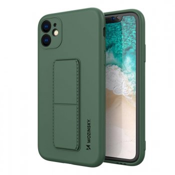 Apple Iphone 11 6.1'' Wozinsky Flexible Silicone Kickstand Case Cover, Dark Green | Silikona Vāciņš Maciņš Apvalks...