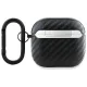 Чехол BMW Carbon Double Metal Logo для Apple AirPods 4, Черный