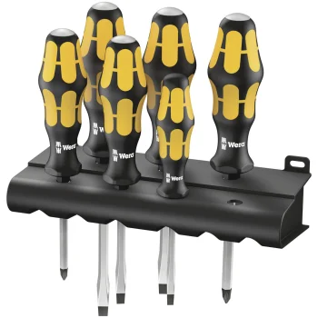 Набор отверток Wera 932/6 Kraftform с настенной подставкой, 6 шт.