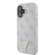 Guess Ādas 4G Triangle Strass MagSafe futrālis iPhone 16 - rozā krāsā | Leather case for pink