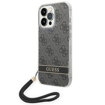 Guess 4G Print Strap iPhone 14 Pro vāciņš, Black
