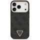 Guess iPhone 17 Pro vāciņš 4G PU Leather Case with Triangle Logo, melns