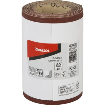 Шлифовальная бумага в рулоне Makita P-38124, 120 мм x 5 м, K80, красная