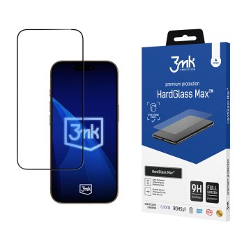 Pastiprināts 3mk HardGlass Max Black rūdītais stikls Apple iPhone 17 Pro | Reinced Tempered Glass