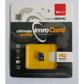 Atmiņas karte microSDHC Imro 16GB Class 6, melna