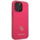 Guess Saffiano 4G Small Metal Logo vāciņš iPhone 13 / 13 Pro, rozā