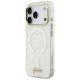 Guess IML Shell Script металлический MagSafe чехол для iPhone 17 Pro Max – белый