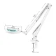 Glow 308 LED lampa-lupa ar stiprinājumu pie galda, balta