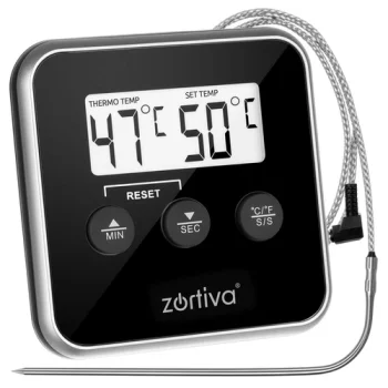 Virtuves termometrs ar zondi Zortiva, LCD ekrāns, taimeris, -20 līdz 250°C