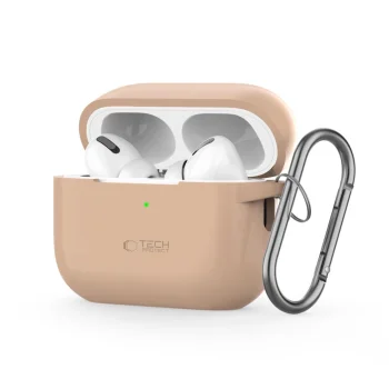 Чехол Tech-Protect Silicone Hook для Apple AirPods Pro 1 / 2, бежевый