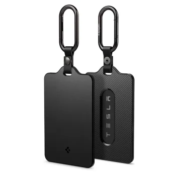 Spigen TO243 Tesla atslēgas kartes maciņš ar karabīni, melns