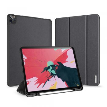 Apple iPad Pro 12.9'' (2020) DUX DUCIS Tri-fold Stand PU Leather Tablet Case with Pen Holder, Black | Vāks apvalks...