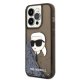 Чехол Karl Lagerfeld Liquid Glitter Karl Head для iPhone 14 Pro, черный