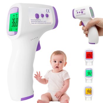 Non-Contact Infrared Forehead Thermometer for Adults and Kids, Digital LCD Display