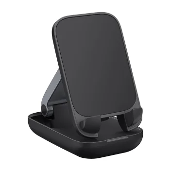 Telefona turētājs Baseus Seashell Series Folding Phone Stand Cluster, melns