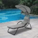Садовый шезлонг с козырьком Multigarden PH158C, серый