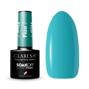Claresa Fluo 7 hibrīdlaka, neona zila, 5g