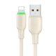 Mcdodo CA-4740 USB uz Lightning kabelis ar LED, 1.2m, bēšs
