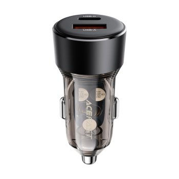 Acefast B12 auto lādētājs 60 W USB-A / USB-C - melns | Phone Car Charger