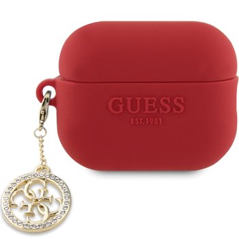 Guess AirPods Pro 2 Case 3D Rubber 4G Diamond Charm, Red