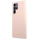Guess Samsung Galaxy S23 Ultra Case Silicone Vintage Gold Logo Pink