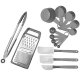 Kitchen Utensil Set, 40 Pieces, Stainless Steel and Nylon, Grey-Silver