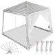 Garden Pavilion with Mosquito Net, White 3x3 m