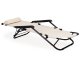Multigarden ZRL010 BEIGE Folding Garden Lounger with Headrest, Beige