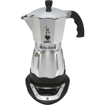 Bialetti Moka Timer 6TZ elektriskais espresso automāts, sudraba/melns