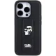 Karl Lagerfeld iPhone 15 Pro vāciņš Gripstand Saffiano Karl&Choupette Pins, melns