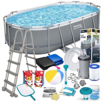 Bestway 56620 Power Steel karkasa baseins 427x250x100 cm, 18-in-1 komplekts