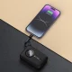 Dudao K14 10000mAh ārējais akumulators ar USB-C un Lightning kabeļiem, melns