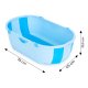 ECOTOYS Foldable Baby Bathtub for Infants Portable Travel Bath with Drain Plug, Blue